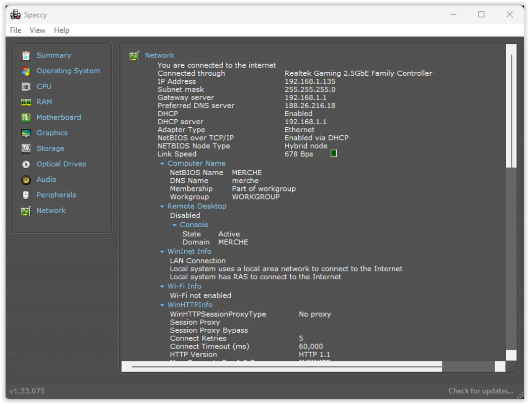Video adapter and display specifications